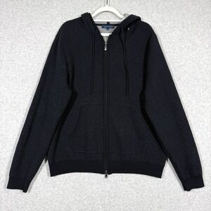 PATRICK ASSARAF Hoodie Mens XXL Double Faced Merino Wool Full Zip Navy Grey 2XL